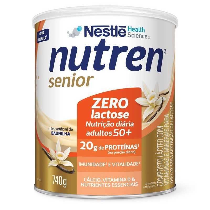 Nutren Senior 0 Lactose Pó Sem Sabor 740g - Nestlé